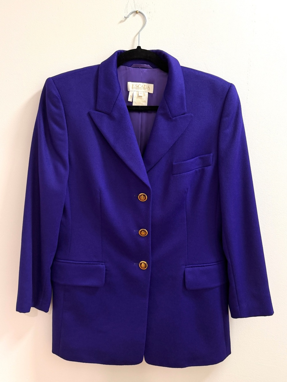 Escada Vintage Purple Blazer with Gold Buttons